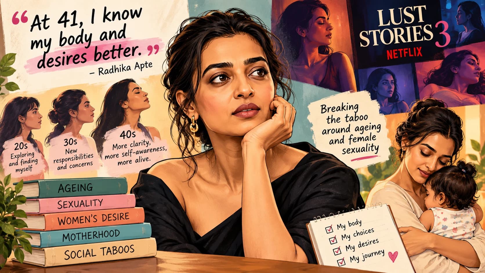 Radhika Apte ने उम्र और सेक्सुअलिटी पर तोड़ी चुप्पी: ‘41 की उम्र में अपने शरीर और इच्छाओं को बेहतर जानती हूं’