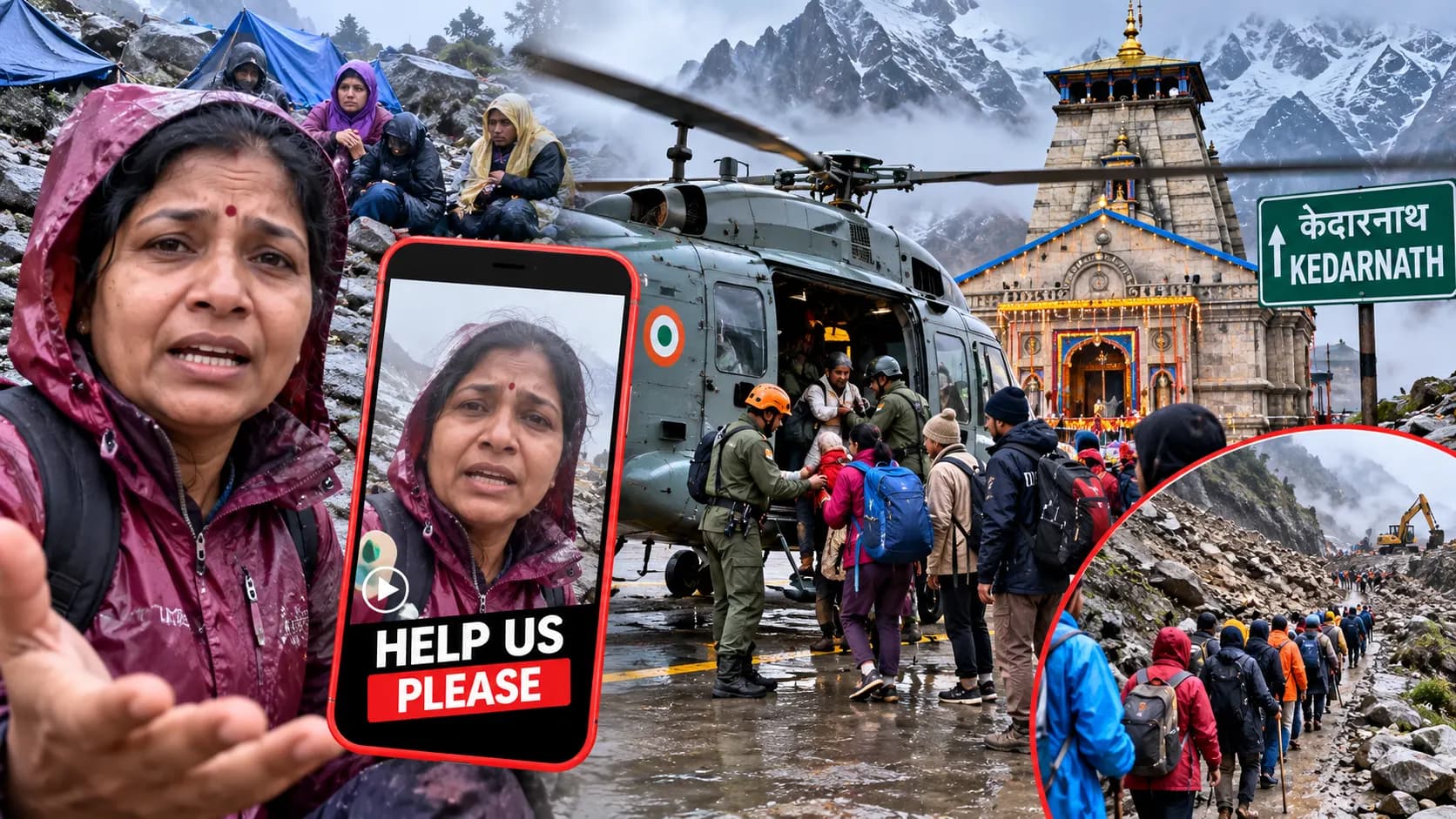 केदारनाथ में फंसे गुजरात के 14 तीर्थयात्रियों का रेस्क्यू, सूरत की महिला की वायरल अपील के बाद मिली मदद
