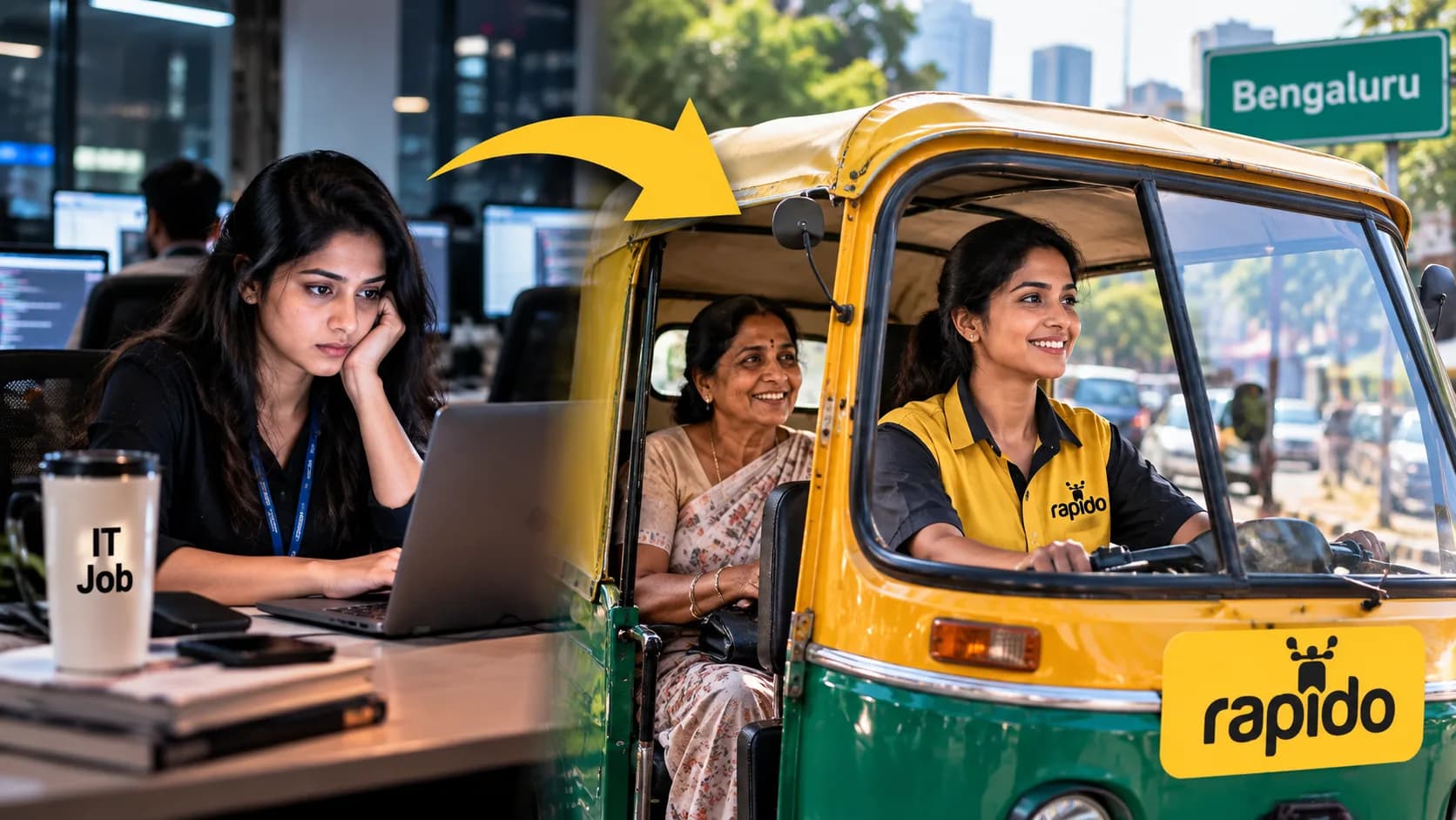 IT की नौकरी छोड़ Bengaluru की महिला बनी Rapido Auto Driver, मां के लिए बदला करियर