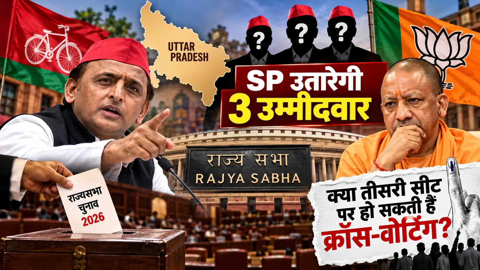 यूपी राज्यसभा चुनाव में SP की तीसरी सीट पर नजर, क्या अतिरिक्त वोटों से बदल सकता है मुकाबला?