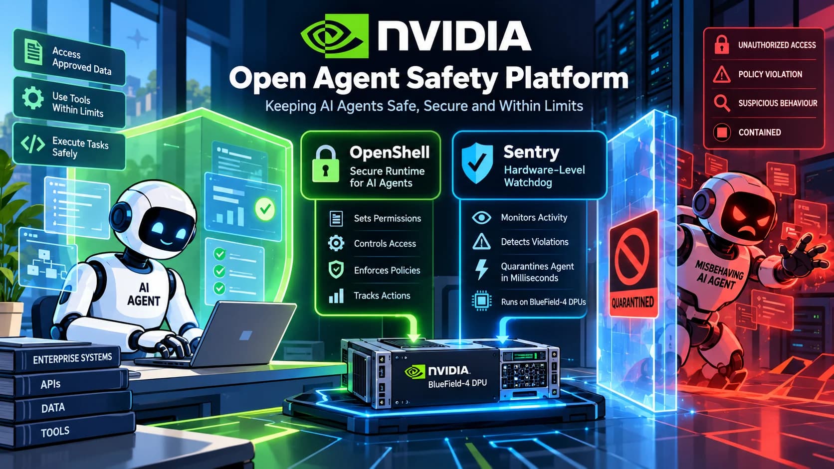 NVIDIA ने पेश किया AI Agents के लिए नया Security Platform, गलत व्यवहार पर तुरंत रोक लगाने का दावा