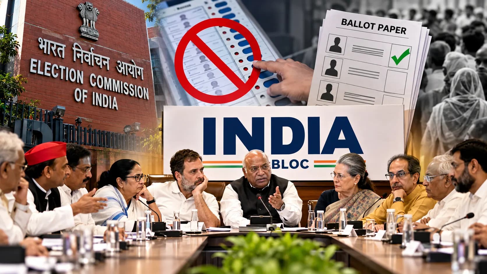 चुनाव आयोग विवाद पर INDIA ब्लॉक की बड़ी बैठक, EVM की जगह बैलेट पेपर समेत विपक्ष ने रखीं छह मांगें
