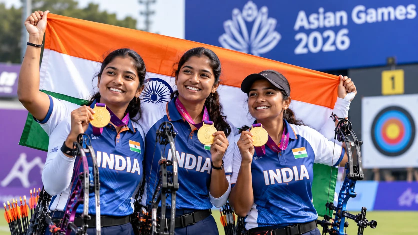 Asian Games 2026: भारतीय महिला कंपाउंड तीरंदाजी टीम ने फिर जीता गोल्ड, विश्व रिकॉर्ड की बराबरी कर चीन को हराया