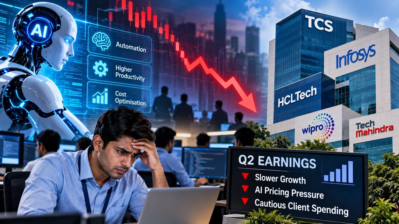 AI का दबाव और सतर्क Client Spending: Q2 नतीजों से पहले भारतीय IT कंपनियों के सामने Growth की चुनौती
