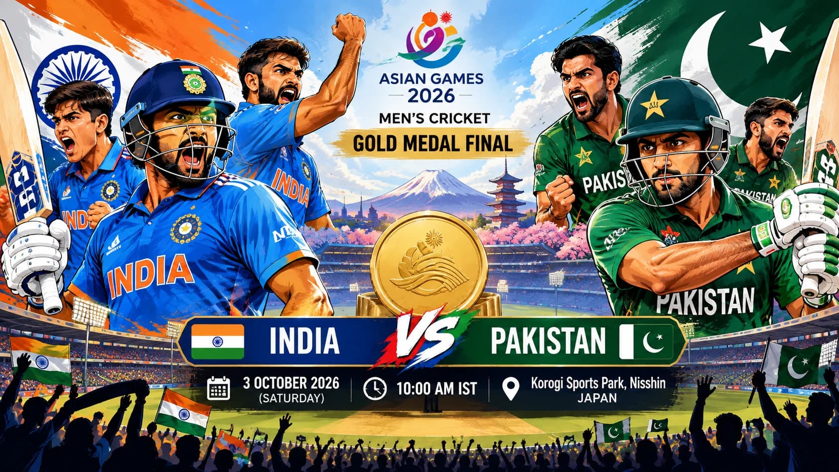 Asian Games 2026: क्रिकेट गोल्ड के लिए भारत-पाकिस्तान आमने-सामने, 3 अक्टूबर को होगा फाइनल