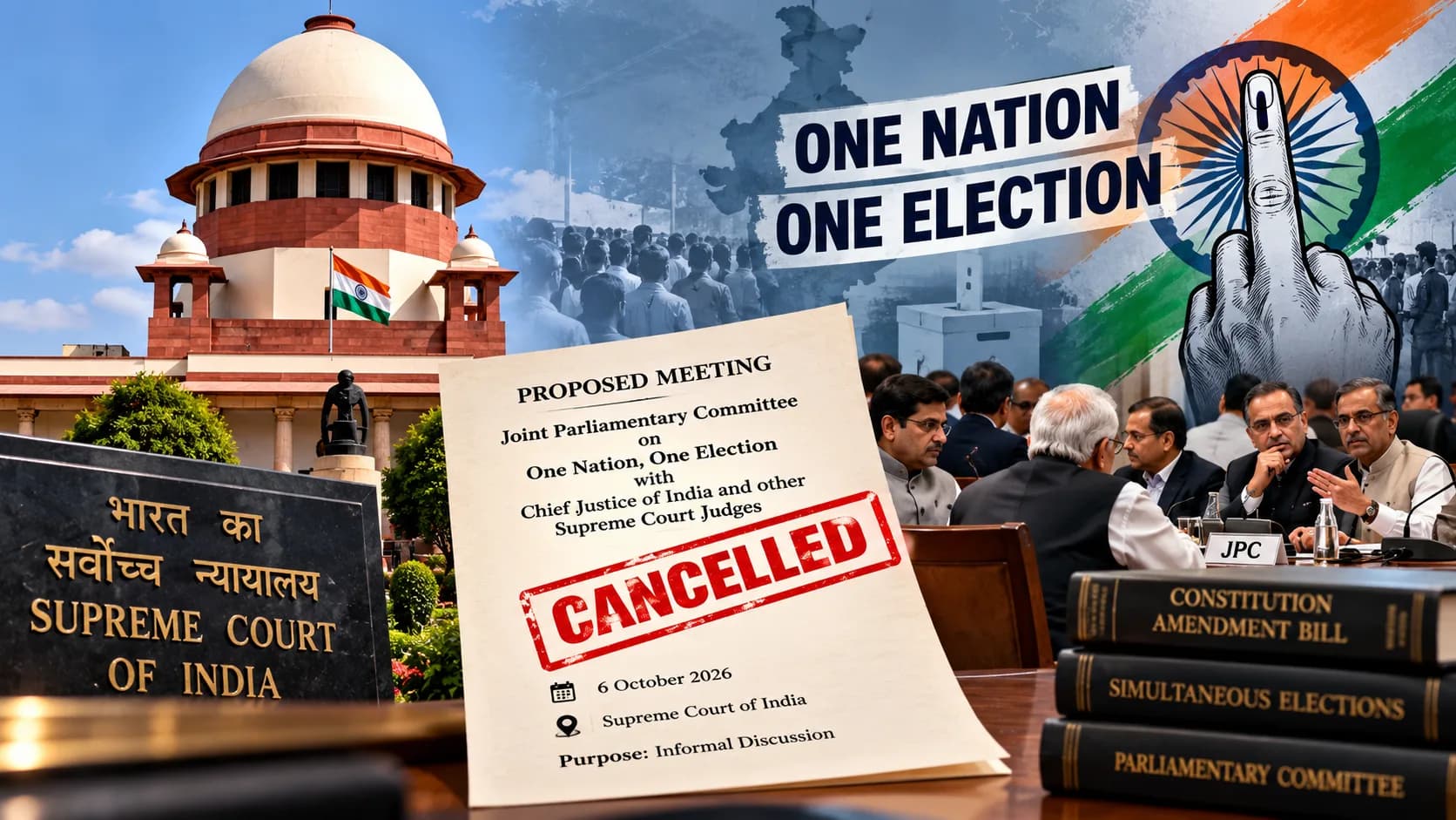 One Nation, One Election: सुप्रीम कोर्ट ने संसदीय समिति के साथ प्रस्तावित बैठक रद्द की, Judicial Review का दिया हवाला
