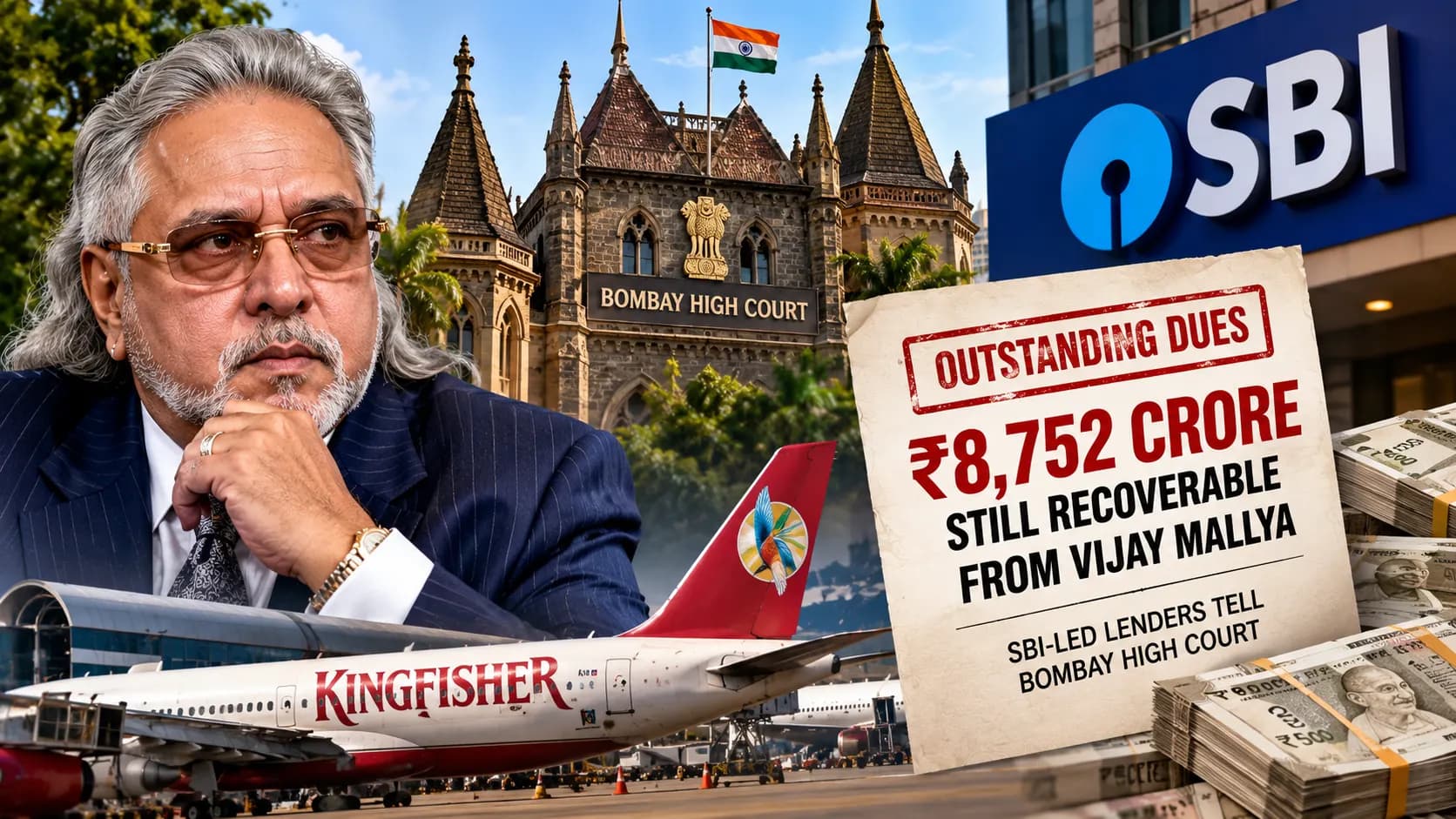 Vijay Mallya पर अभी भी ₹8,752 करोड़ बकाया: SBI-led बैंकों ने Bombay High Court में रखा नया हिसाब