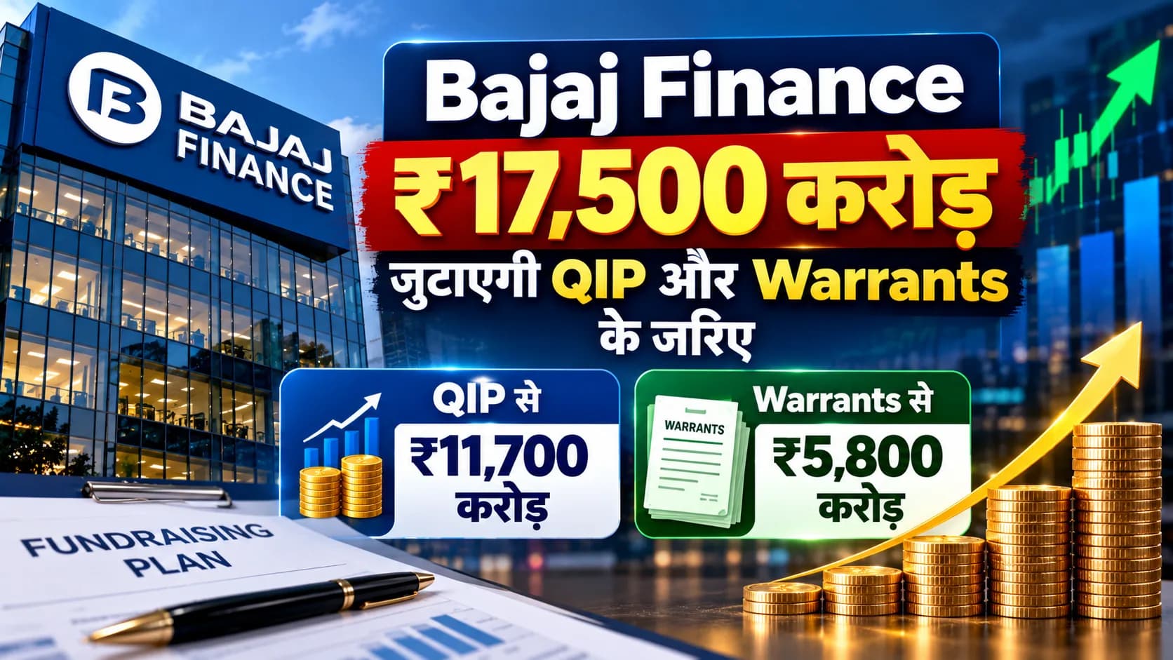 Bajaj Finance जुटाएगी ₹17,500 करोड़, QIP और Warrants के जरिए मजबूत करेगी पूंजी आधार