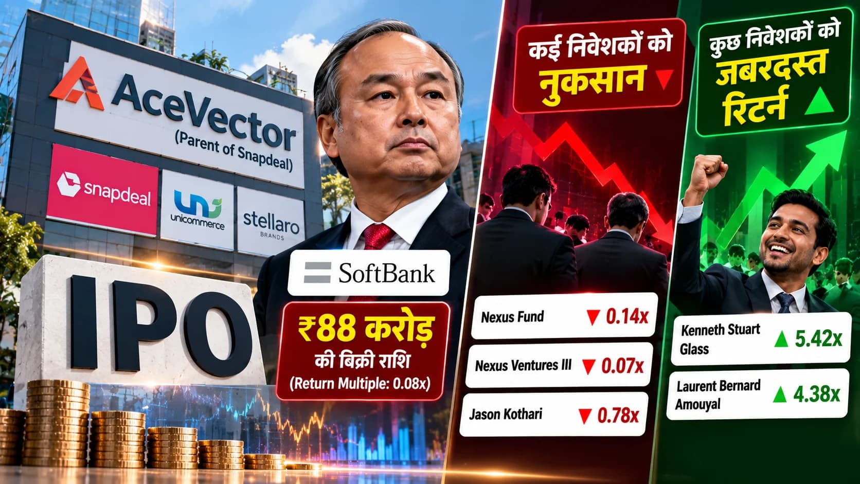 AceVector IPO: SoftBank को मिलेंगे ₹88 करोड़, कई Selling Shareholders को लागत से कम पर बेचना पड़ा निवेश