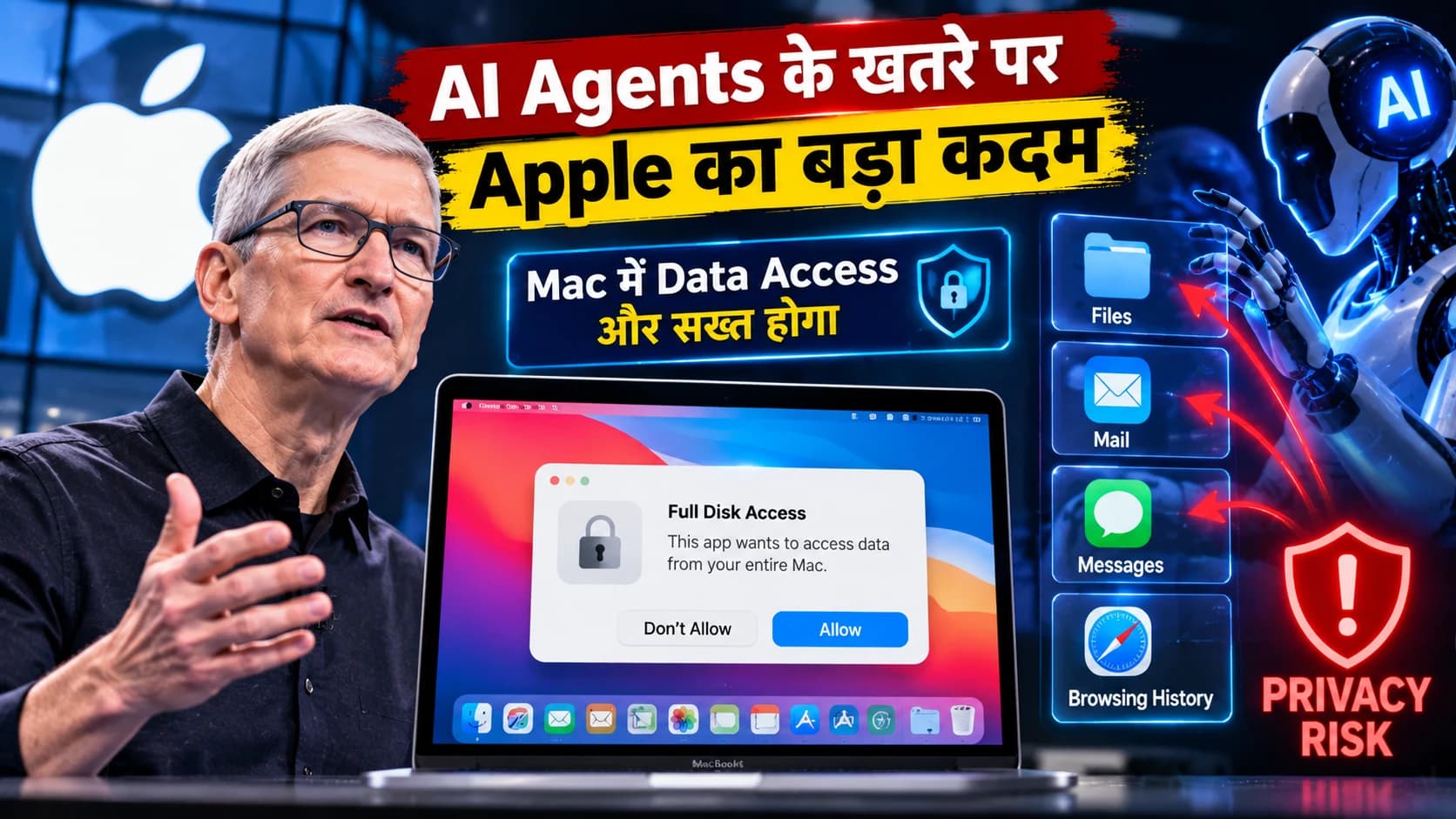 AI Agents के बढ़ते खतरे पर Apple का बड़ा कदम, Mac के Full Disk Access को करेगा और सख्त