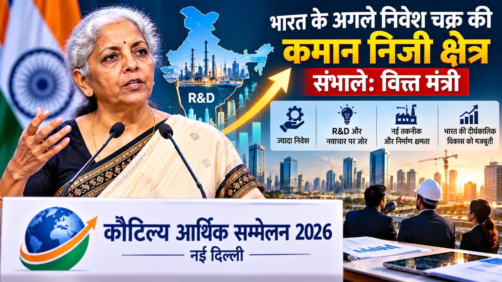भारत के अगले निवेश चक्र की कमान निजी क्षेत्र संभाले: वित्त मंत्री निर्मला सीतारमण