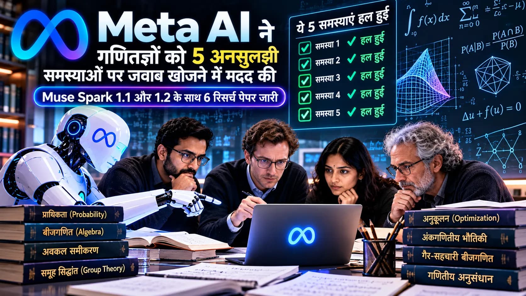 Meta AI ने गणितज्ञों को पांच अनसुलझी समस्याओं पर जवाब खोजने में मदद की, Muse Spark के साथ 6 रिसर्च पेपर जारी
