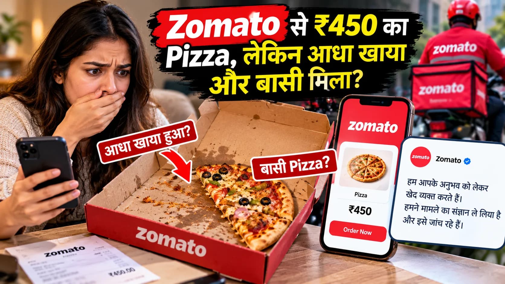 ₹450 का Pizza ‘आधा खाया हुआ और बासी’ मिलने का महिला ने किया दावा, Zomato ने दिया जवाब