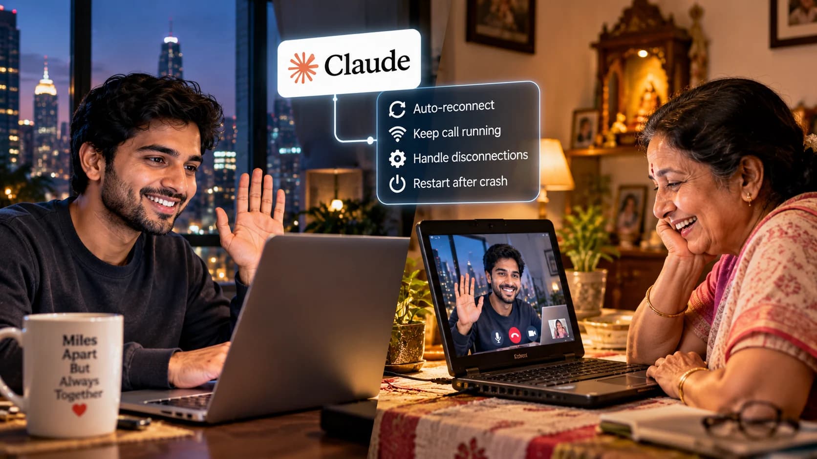 अमेरिका में रहने वाले भारतीय ने Claude और पुराने Laptop से मां के साथ बनाया 24x7 Video Link, वायरल हुई कहानी