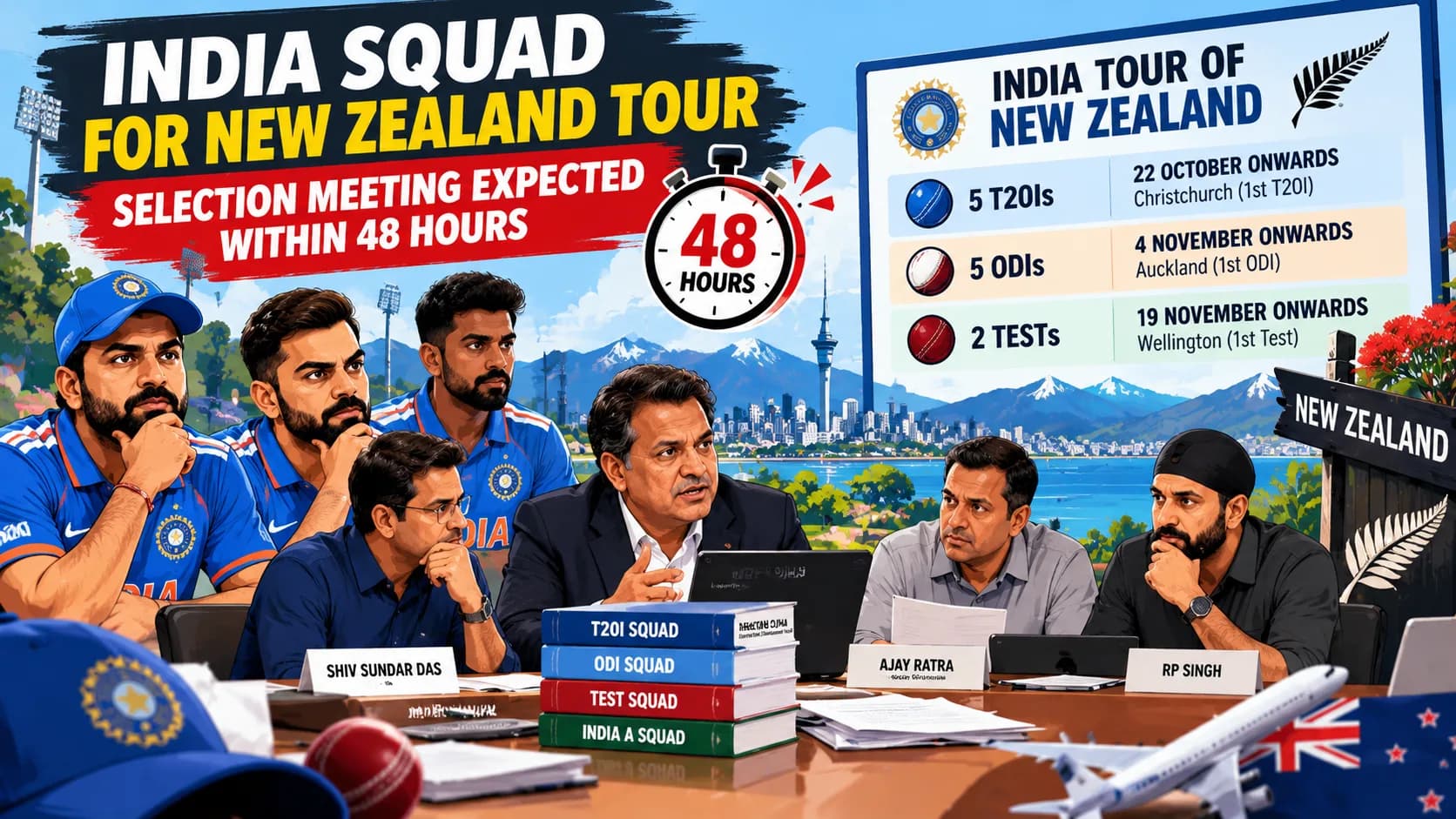 New Zealand Tour के लिए Team India का Selection जल्द, 48 घंटे में बैठक की संभावना