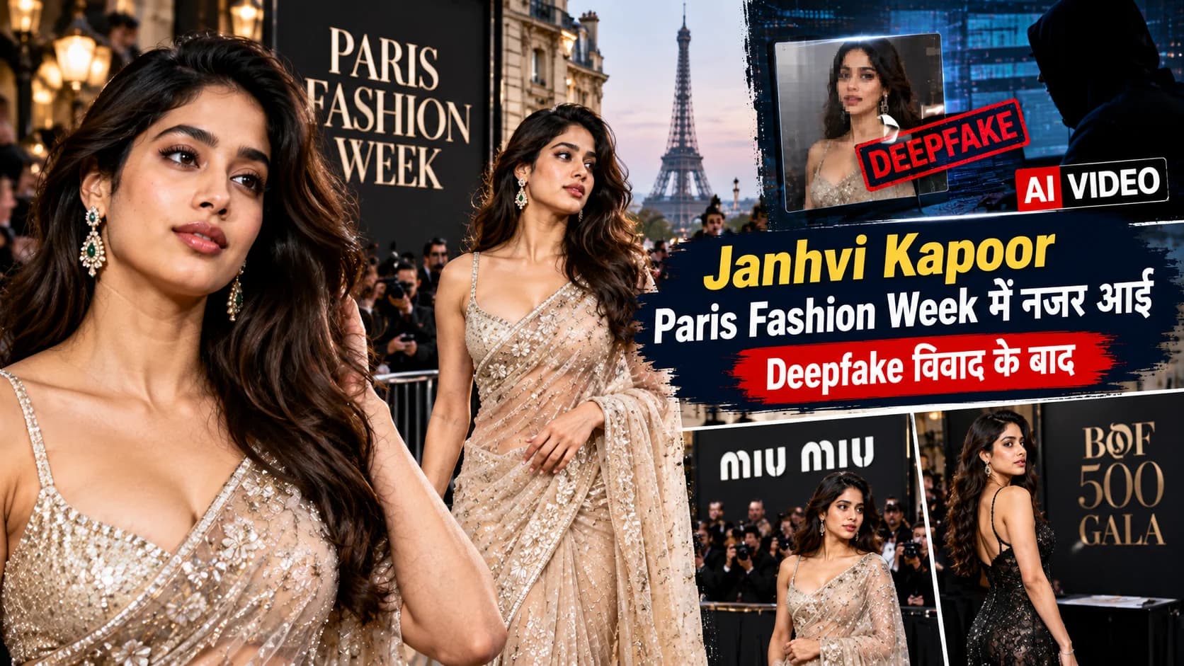 Deepfake विवाद के बाद Paris Fashion Week में दिखीं Janhvi Kapoor, साड़ी लुक ने खींचा ध्यान