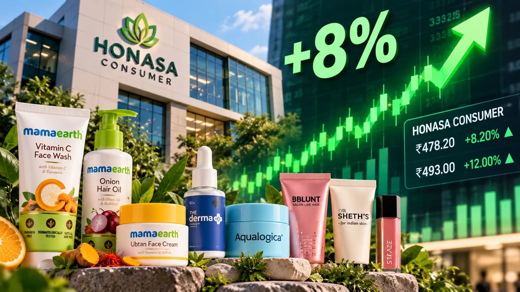 Honasa Consumer के शेयरों में तेज उछाल, Q2 में 30% से अधिक Growth की उम्मीद; Mamaearth ने पकड़ी रफ्तार