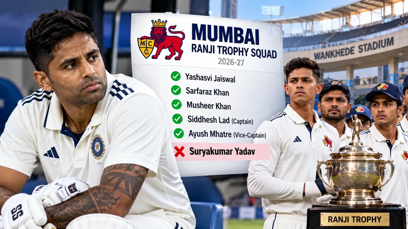 Suryakumar Yadav को Mumbai की Ranji Trophy टीम में नहीं मिली जगह, उपलब्ध होने के बावजूद Selectors ने क्यों किया बाहर?