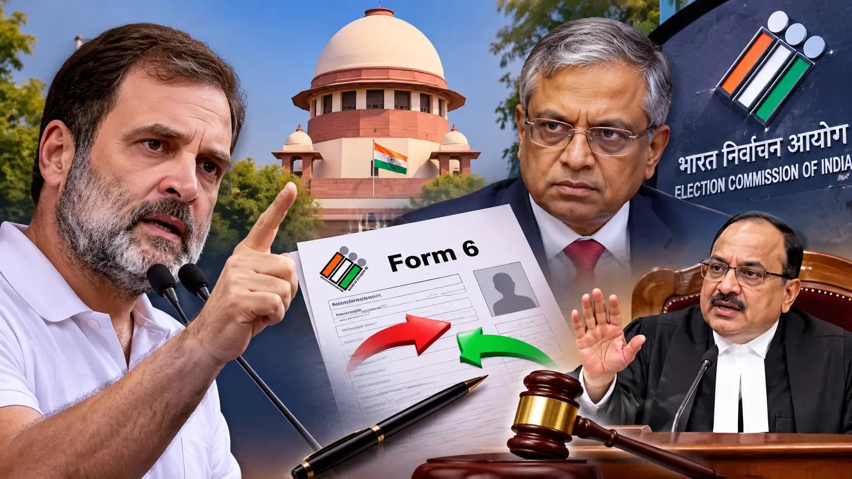 राहुल गांधी ने चुनाव आयोग के फॉर्म 6 को लेके छेडा विवाद, सुप्रिमे कोर्ट ने सभी तथ्यों को ठहराया भ्रामक ।