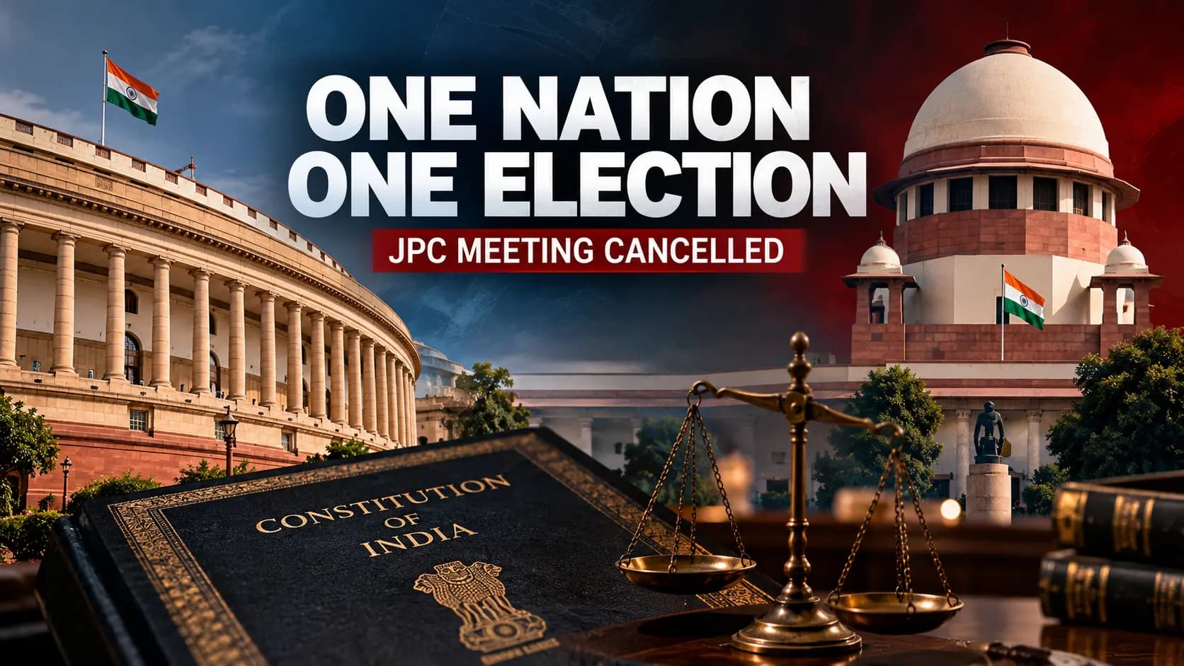 "One Nation, One Election" को लेके छिड़ा बाद विवाद, संयुक्त संसदीय समिति की बैठक हुई रद्द।