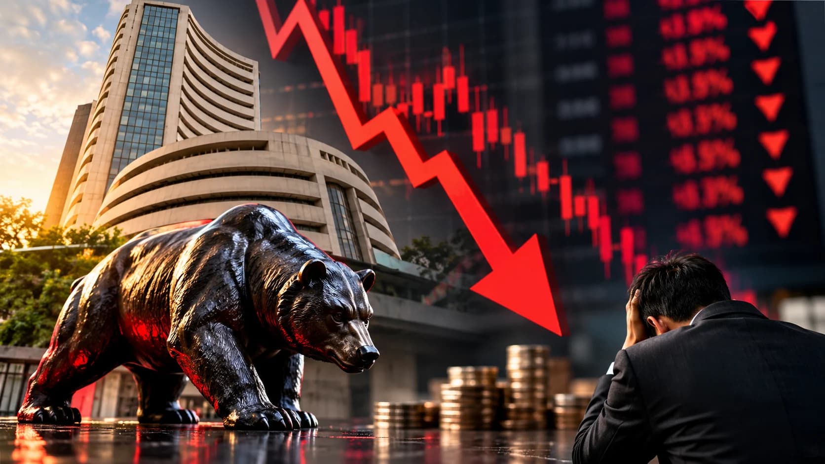RBI के फैसले से भारतीय शेयर बाजार मे हलचल , गिरावट के साथ खुले NIFTY 50 और SENSEX।