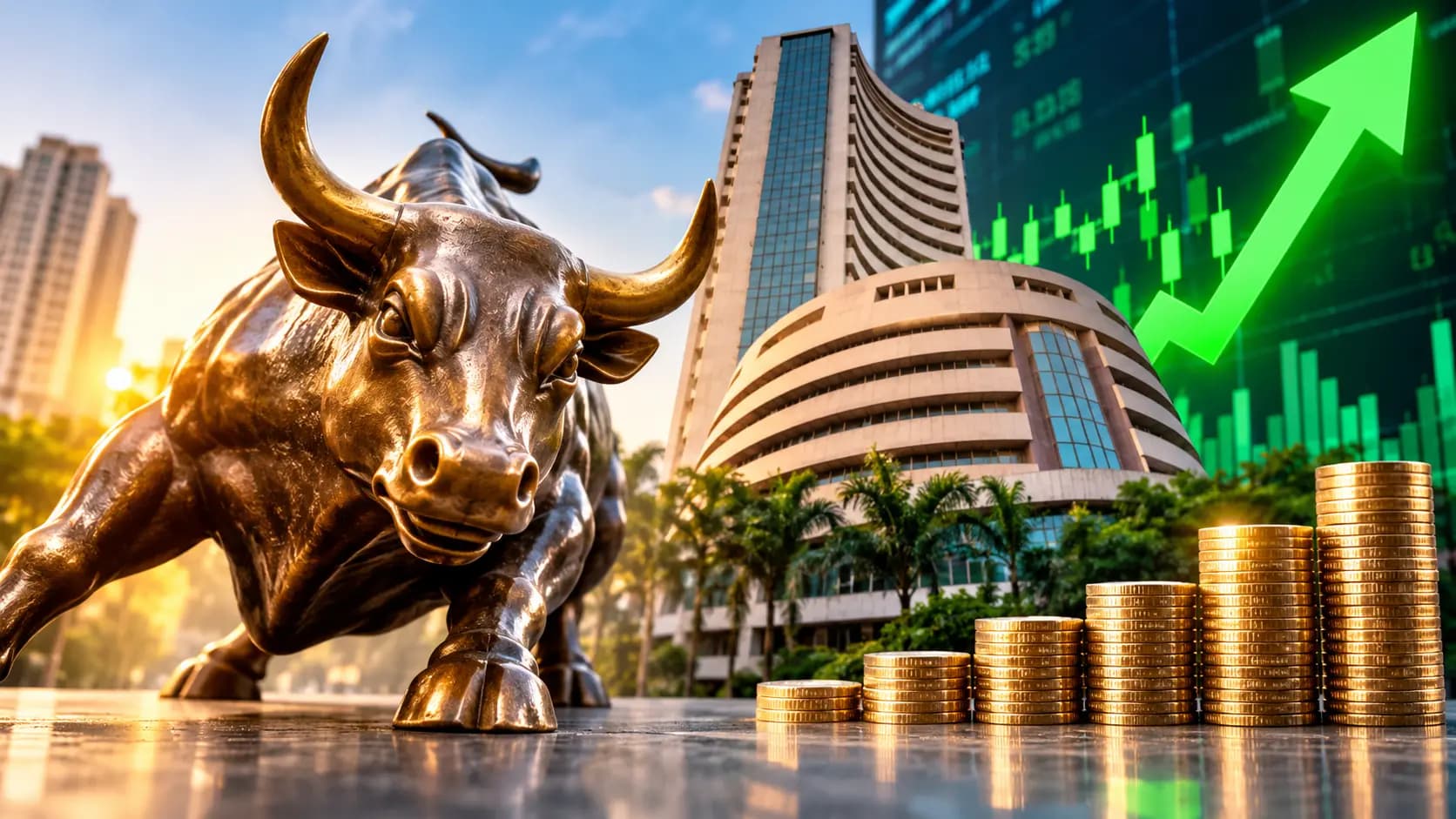 sensex और nifty 50 में आई 1.5% की उछाल, टेक्स्ट में बदलाव की उम्मीद से निवेशकों के चेहरे पर मुस्कान।