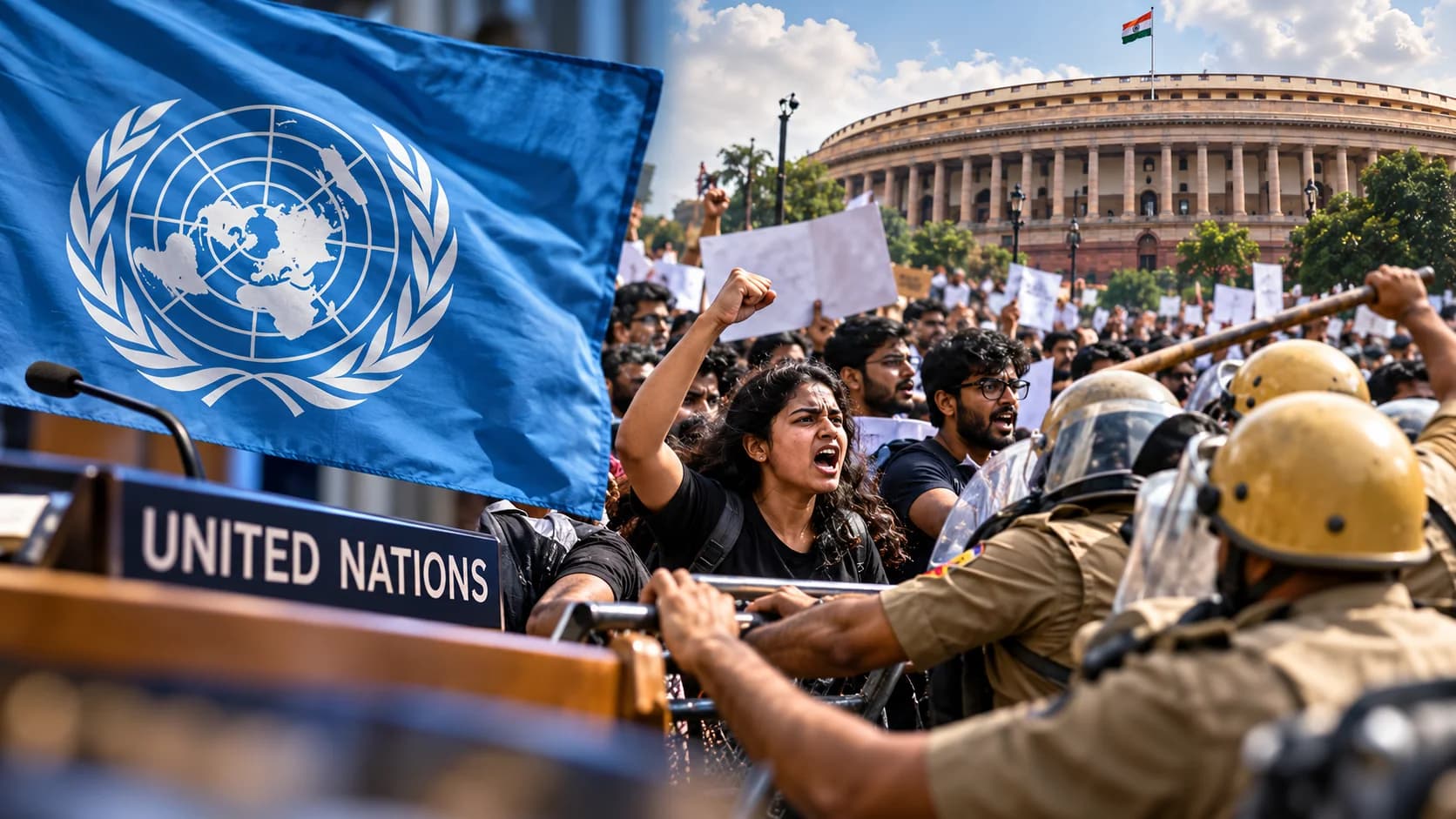 भारत में प्रदर्शनकारियों पर पुलिस कार्रवाई को लेकर संयुक्त राष्ट्र की चिंता, अत्यधिक बल प्रयोग रोकने और स्वतंत्र जांच की मांग