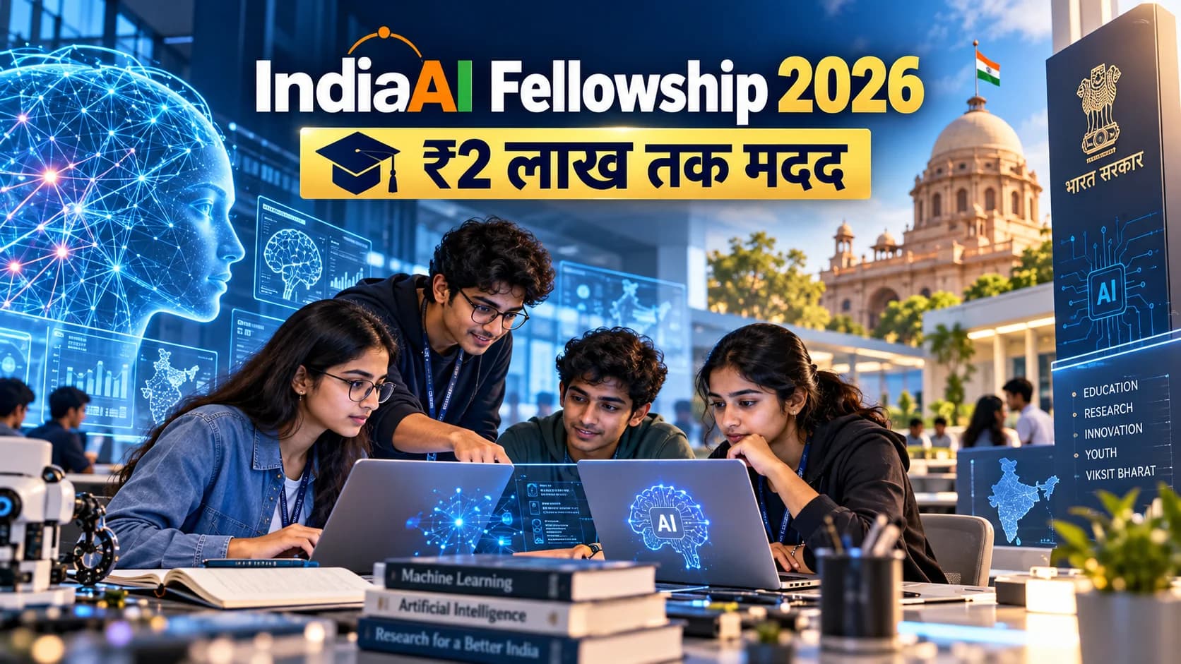 AI की पढ़ाई और रिसर्च करने वाले छात्रों के लिए सुनहरा मौका, सरकार देगी ₹2 लाख तक की मदद; IndiaAI Fellowship 2026-27 के आवेदन शुरू