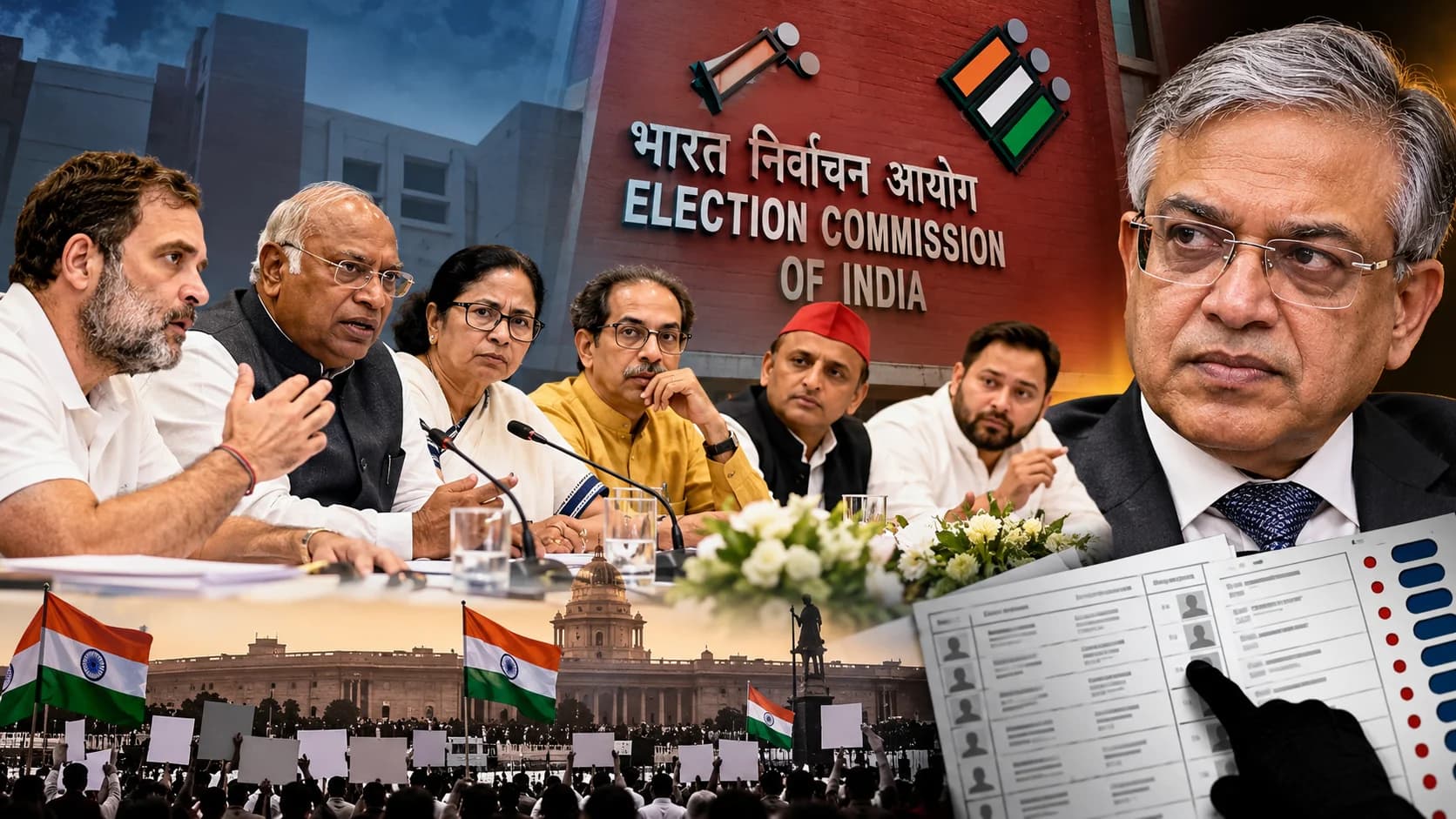 INDIA गठबंधन की आज बड़ी बैठक: मुख्य चुनाव आयुक्त ज्ञानेश कुमार के खिलाफ क्या होगी विपक्ष की अगली रणनीति? 1 नवंबर की रैली पर भी नजर