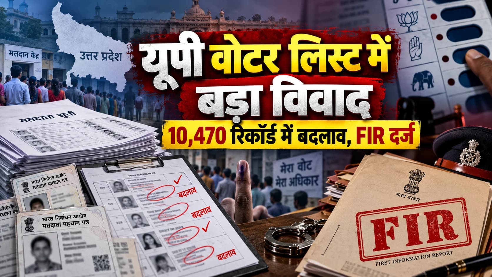 यूपी में वोटर लिस्ट का बड़ा विवाद: पीलीभीत में 10,470 मतदाता रिकॉर्ड में गड़बड़ी, दो SDM समेत तीन पर FIR