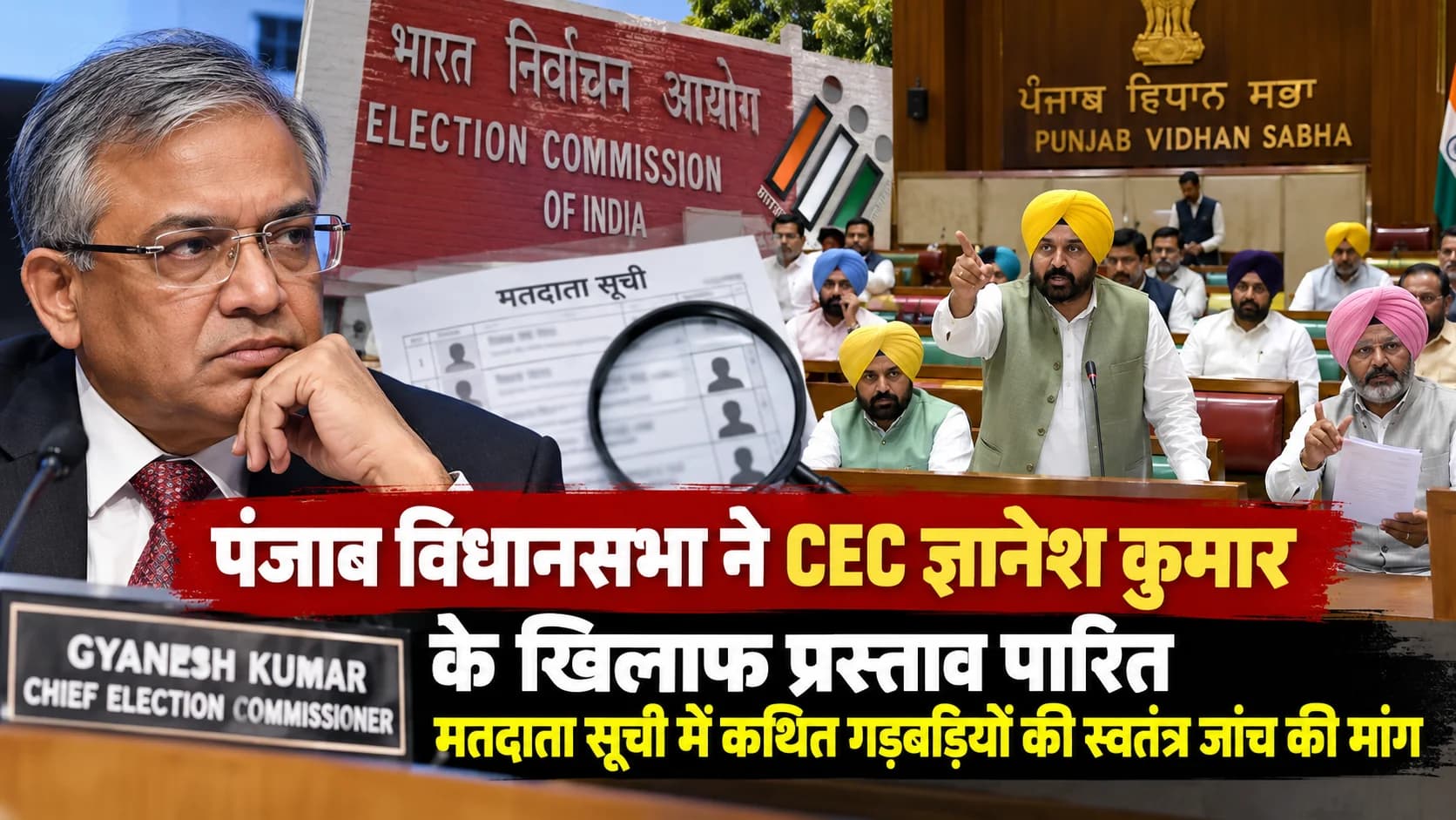 पंजाब विधानसभा में मुख्य चुनाव आयुक्त ज्ञानेश कुमार के खिलाफ प्रस्ताव पारित, वोटर लिस्ट में कथित गड़बड़ियों की स्वतंत्र जांच की मांग