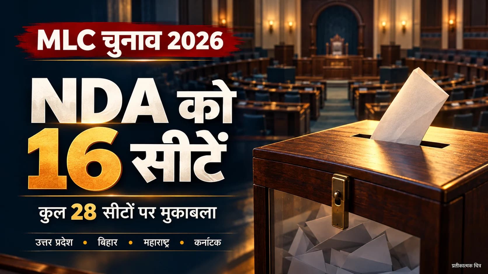 चार राज्यों के MLC चुनाव में एनडीए की 16 सीटें, महाराष्ट्र में विपक्ष और यूपी में सपा ने दिखाई ताकत।